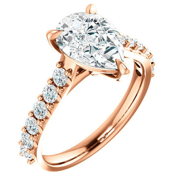 Pear shaped Moissanite Engagement Ring