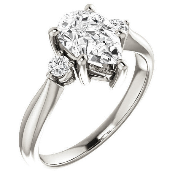 Pear Moissanite Engagement Ring