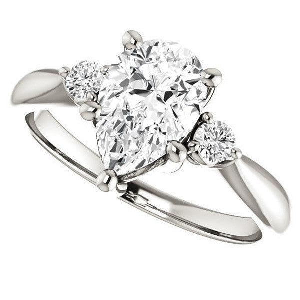 Pear Moissanite Engagement Ring