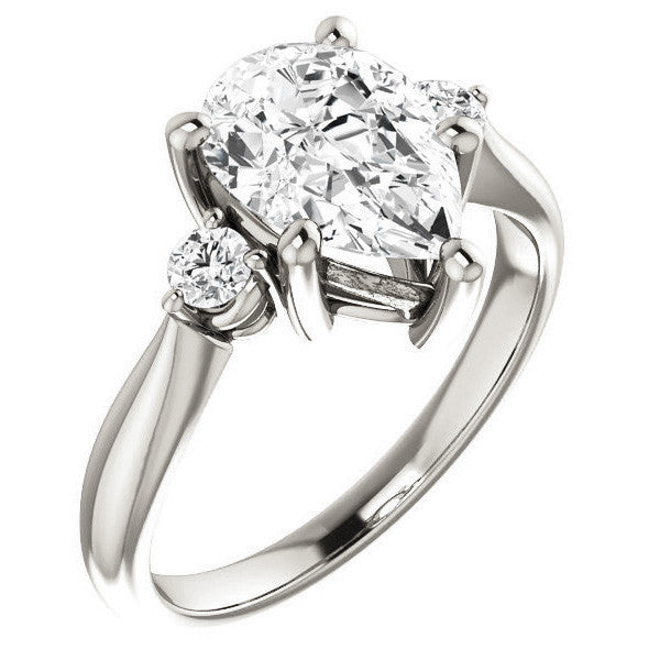Pear Moissanite Engagement Ring