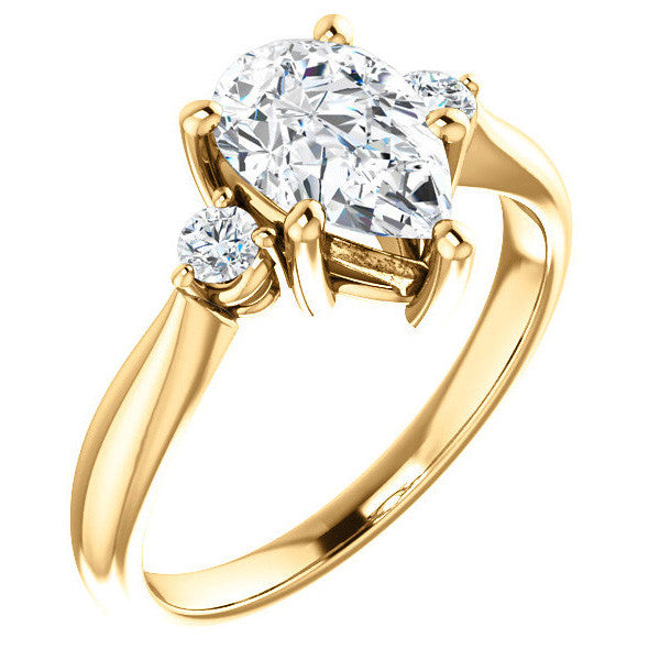 Pear Moissanite Engagement Ring
