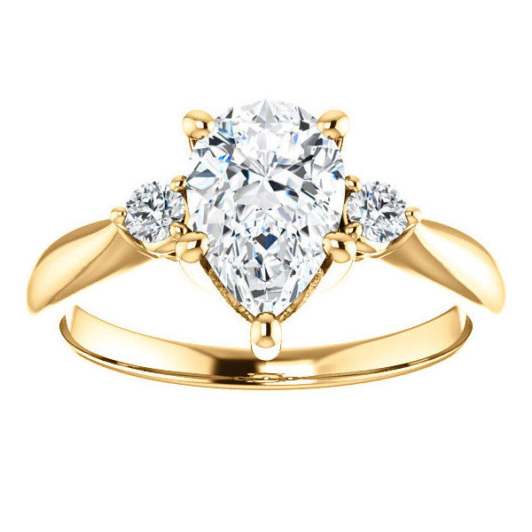 Pear Moissanite Engagement Ring