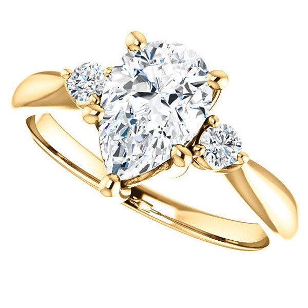 Pear Moissanite Engagement Ring