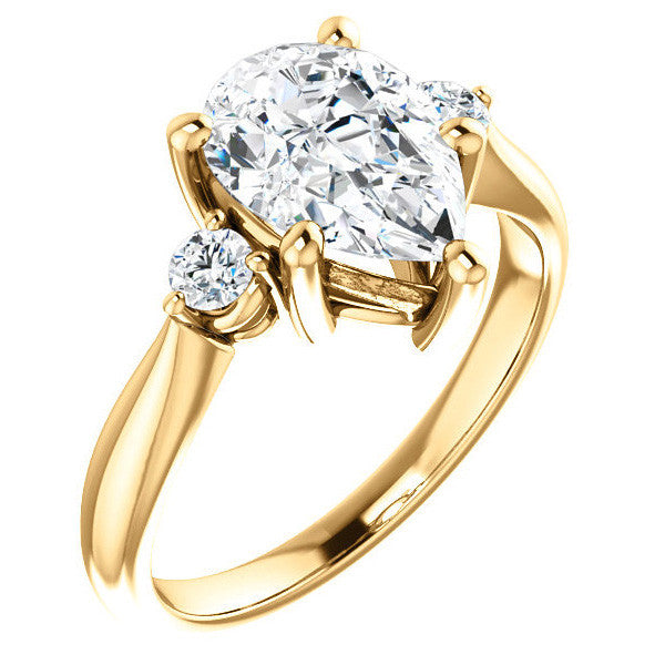 Pear Moissanite Engagement Ring