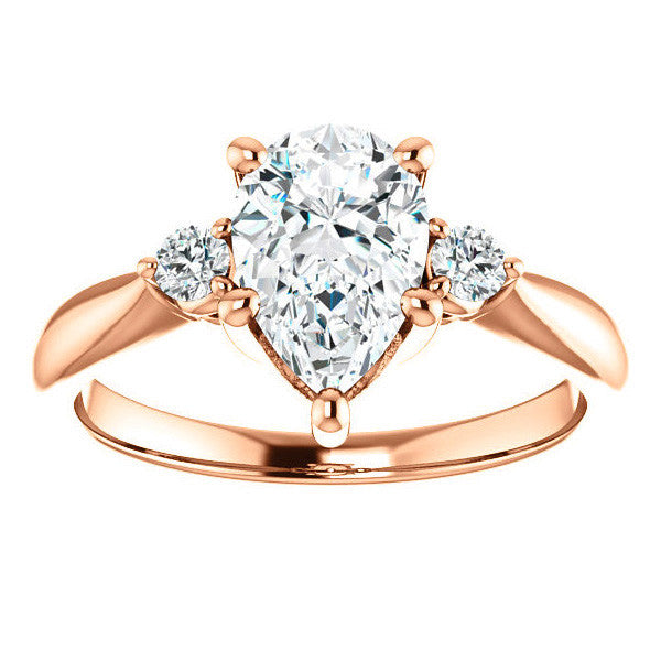 Pear Moissanite Engagement Ring