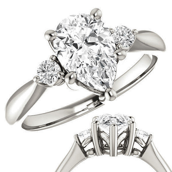 Pear Moissanite Engagement Ring