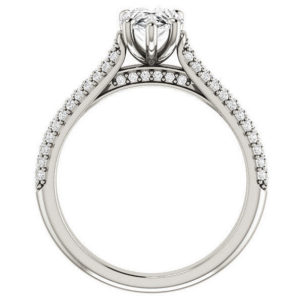Pear Pave Cathedral Engagement Ring