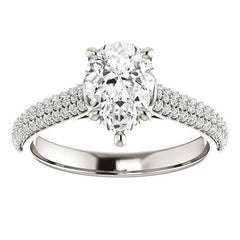 Pear Pave Cathedral Engagement Ring