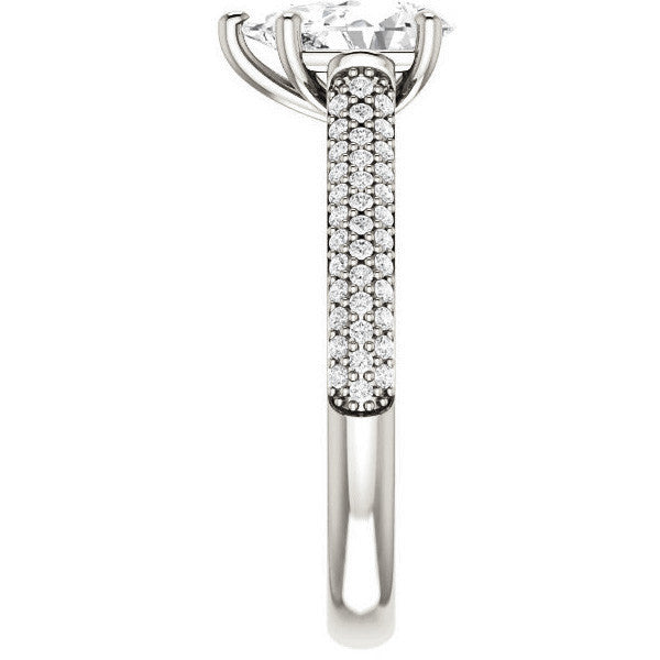 Pear Pave Cathedral Engagement Ring