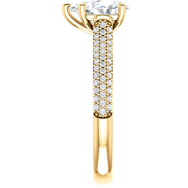 Pear Pave Cathedral Engagement Ring