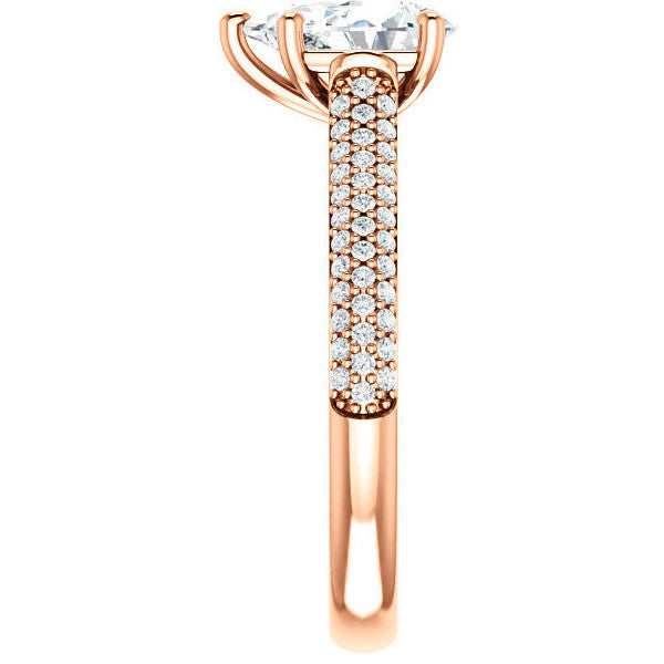 Pear Pave Cathedral Engagement Ring