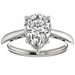 Pear Cut Scroll Moissanite Solitaire Ring