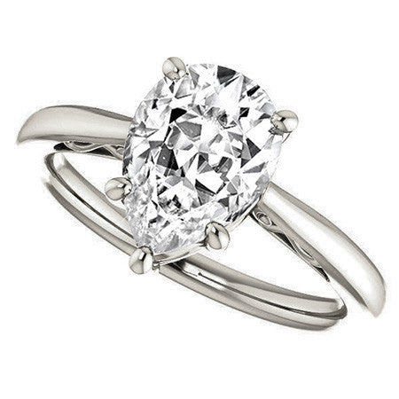 Pear Cut Scroll Moissanite Solitaire Ring