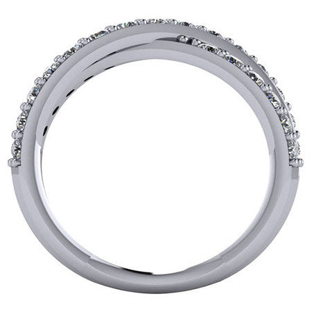 Right Hand Ring - X design with Moissanite stones