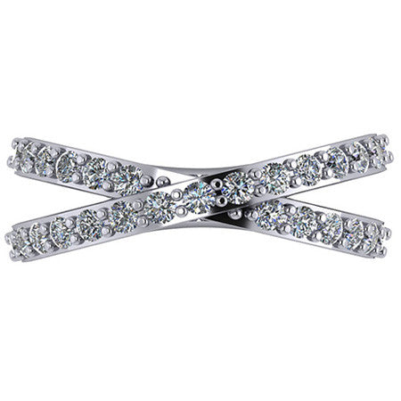 Right Hand Ring - X design with Moissanite stones