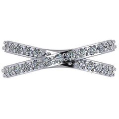 Right Hand Ring - X design with Moissanite stones