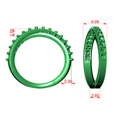 Right Hand Ring - X design with Moissanite stones