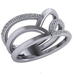 Right Hand Ring - Fancy Split Shank with Moissanite Stones
