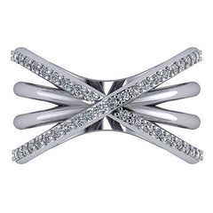 Right Hand Ring - Split Shank with Moissanite stones