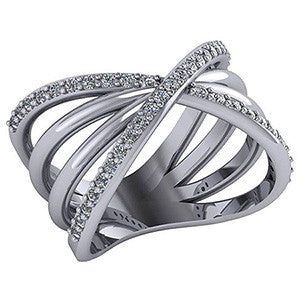 Right Hand Ring - Split Shank with Moissanite stones