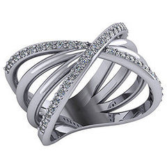 Right Hand Ring - Split Shank with Moissanite stones