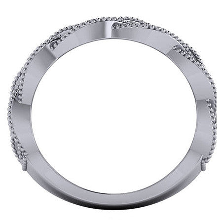 Right Hand Ring - Braided Milgrain with Moissanite stones