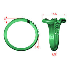 Right Hand Ring - Bypass Split Shank with Moissanite stones