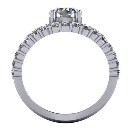 Right Hand Ring - Modern Split Shank with Moissanite stones