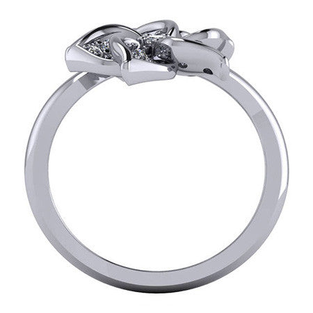 Floral Design Round Brilliant Moissanite Right Hand Ring