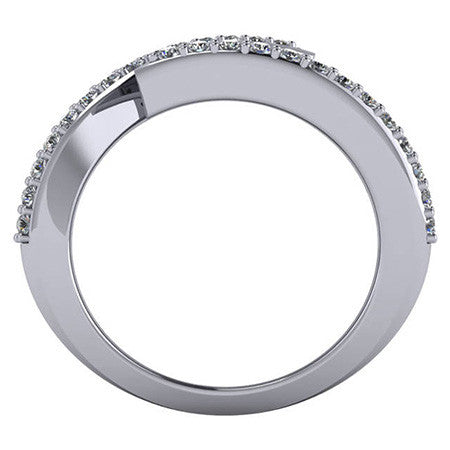 Modern Bypass Moissanite Right Hand Ring