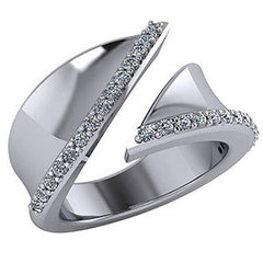 Modern Bypass Moissanite Right Hand Ring