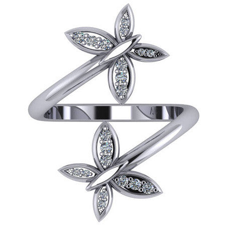 Modern Butterfly Design Moissanite Right Hand Ring