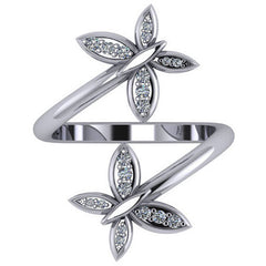 Modern Butterfly Design Moissanite Right Hand Ring
