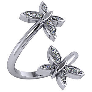 Modern Butterfly Design Moissanite Right Hand Ring