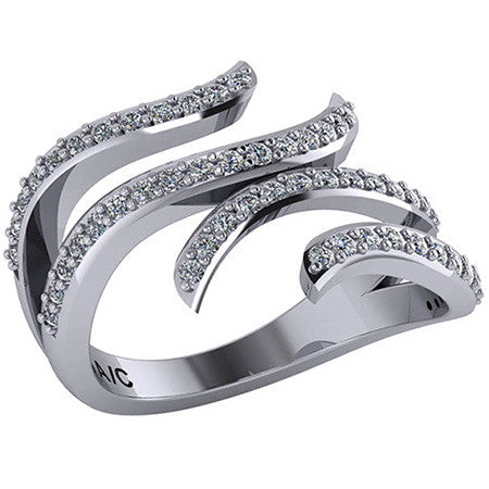 Free Form Designer Moissanite Right Hand Ring