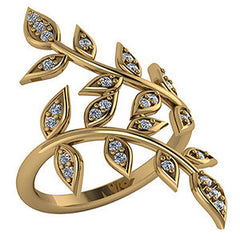 Leaf Design Moissanite Right Hand Ring