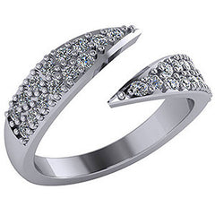 Modern Pave Bypass Moissanite Right Hand Ring