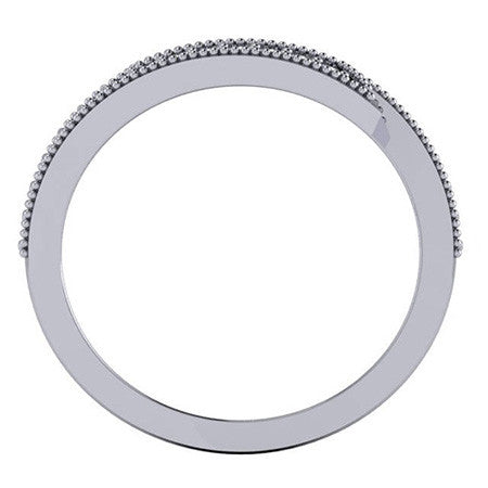 Round Brilliant Moissanite Wraparound Right Hand Ring with Milgrain