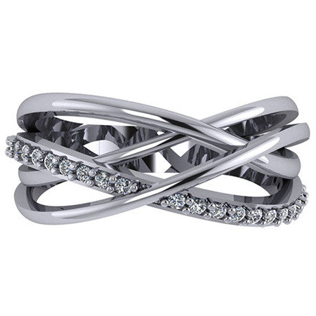 Round Multi-Band Moissanite Right Hand Ring