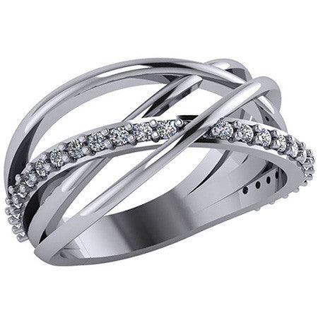 Round Multi-Band Moissanite Right Hand Ring