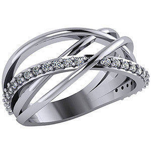 Round Multi-Band Moissanite Right Hand Ring