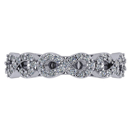 Infinity Style Moissanite Right Hand Ring