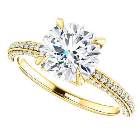 Round Claw Prong Moissanite Engagement Ringound