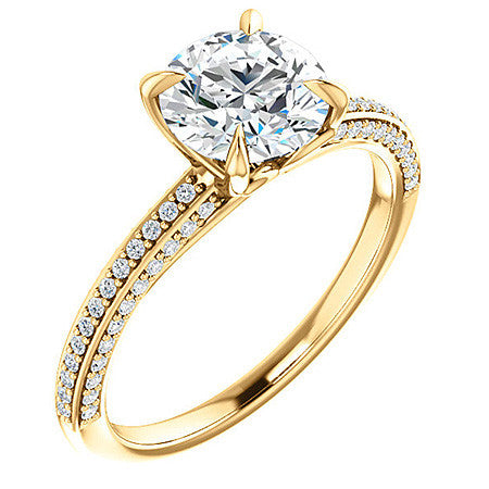 Round Claw Prong Moissanite Engagement Ringound