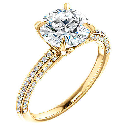 Round Claw Prong Moissanite Engagement Ringound