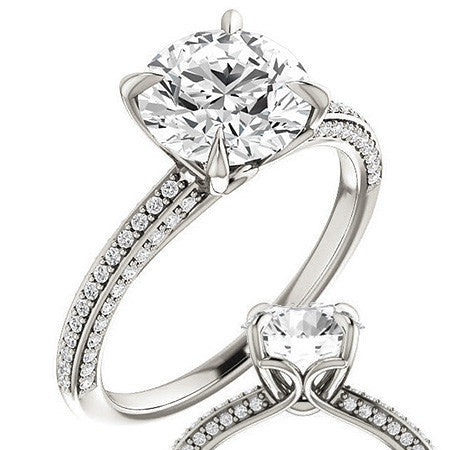 Round Claw Prong Moissanite Engagement Ringound