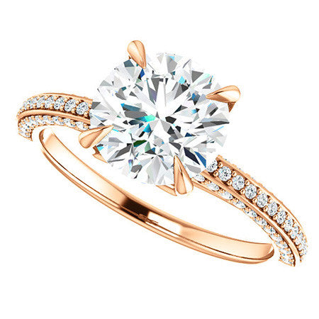 Round Claw Prong Moissanite Engagement Ringound