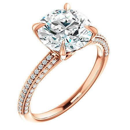 Round Claw Prong Moissanite Engagement Ringound