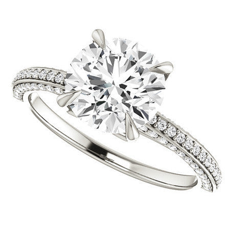 Round Claw Prong Moissanite Engagement Ringound