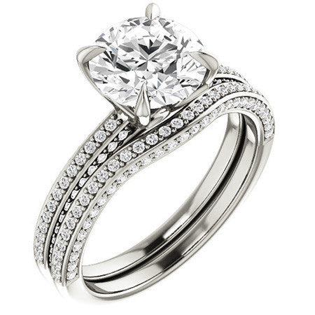 Round Claw Prong Moissanite Engagement Ringound